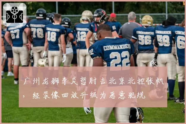 广州龙狮李炎哲肘击北京北控张帆，经录像回放升级为恶意犯规