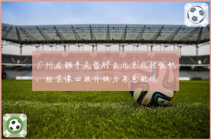 广州龙狮李炎哲肘击北京北控张帆，经录像回放升级为恶意犯规